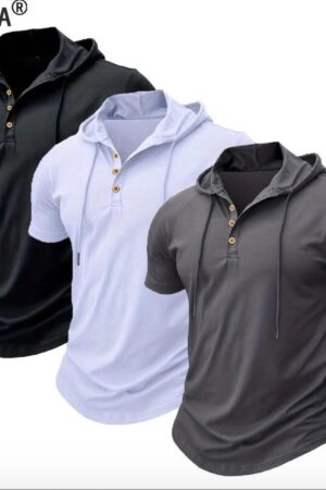 sleeve hooded T-shirt
